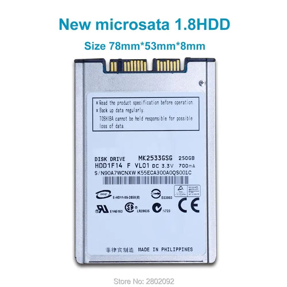 

Новый 250 ГБ HDD 1,8 "MicroSATA MK2533GSG для HP 2740p 2730p 2530p x300 x301 T400S T410S жесткий диск замена MK1617GSG MK1633GSG