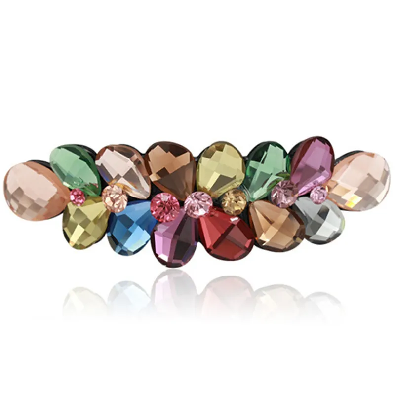 

Perfect Gift Luxury Crystal Barrettes Water Drop Multicolor Barrette Hair Clips Big Rhinestone Hair Barrette