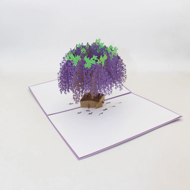 3D лазерная резка ручной работы Фиолетовый Глициния Синенсис бумага