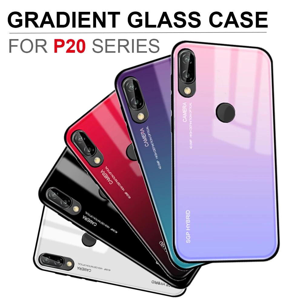 Стеклянный чехол с градиентом для huawei p20 lite P20 pro p20lite p20pro p 20 жесткие задние Чехлы