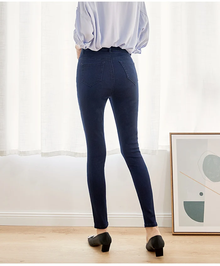 Женские узкие джинсы LEIJIJEANS, темно-синие джинсовые брюки с эластичными вставками и высокой посадкой, повседневные леггинсы, большие размеры, весна-лето