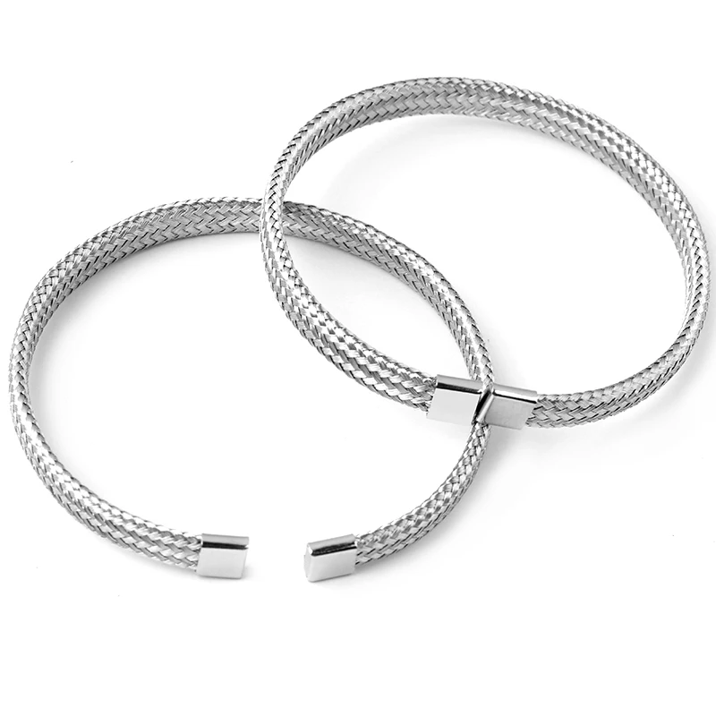 New Stainless Steel Bangle with Adjustable Unisex Bracelets