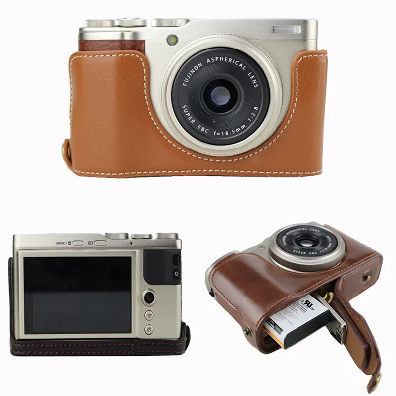 Модная сумка для фотоаппарата, чехол для Fujifilm XF10 XF, 10 дюймов, набор для половины корпуса с отверстием для батареи Модная сумка для фотоаппарата, чехол для Fujifilm XF10 XF, 10 дюймов, набор для половины корпуса с отверстием для батареи