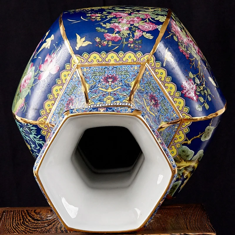 Цзиндэчжэнь керамическая напольная ваза Qianlong год марка эмаль античная ваза Китайская классическая гостиная украшения ремесла