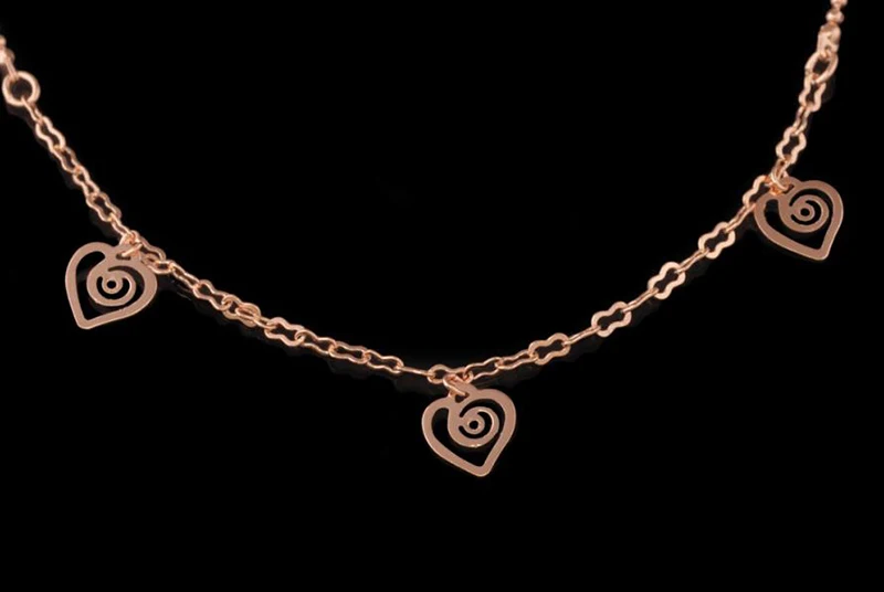 Модный браслет MxGxFam с сердечком розовое золото цвет на лето для девочек|anklet