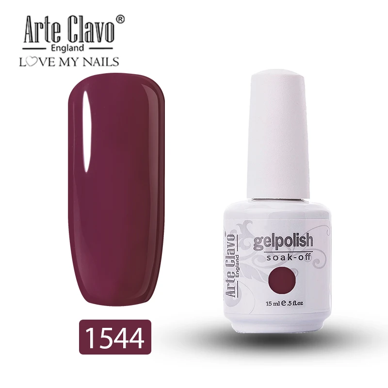 1544 Arte Clavo, новинка, 47 цветов, 15 м, УФ-гель для ногтей, не впитывается, Гель-лак для ногтей, лак для маникюра, основа для ногтей, блестящий Гель-лак - Цвет: 1544