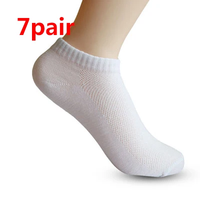 7 pair white 3 пары, мужские короткие Дышащие носки с низким вырезом, невидимые носки-башмачки, тапочки, удобные мужские носки до лодыжки, Chaussette Meias - Цвет: 7 pair white