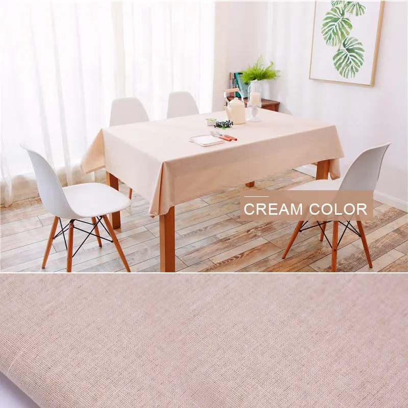 Cream color Крышка стола прямоугольная скатерть элегантное украшение для дома однотонная кухонная домашняя столовая грязеотталкивающая скатерть - Цвет: Cream color