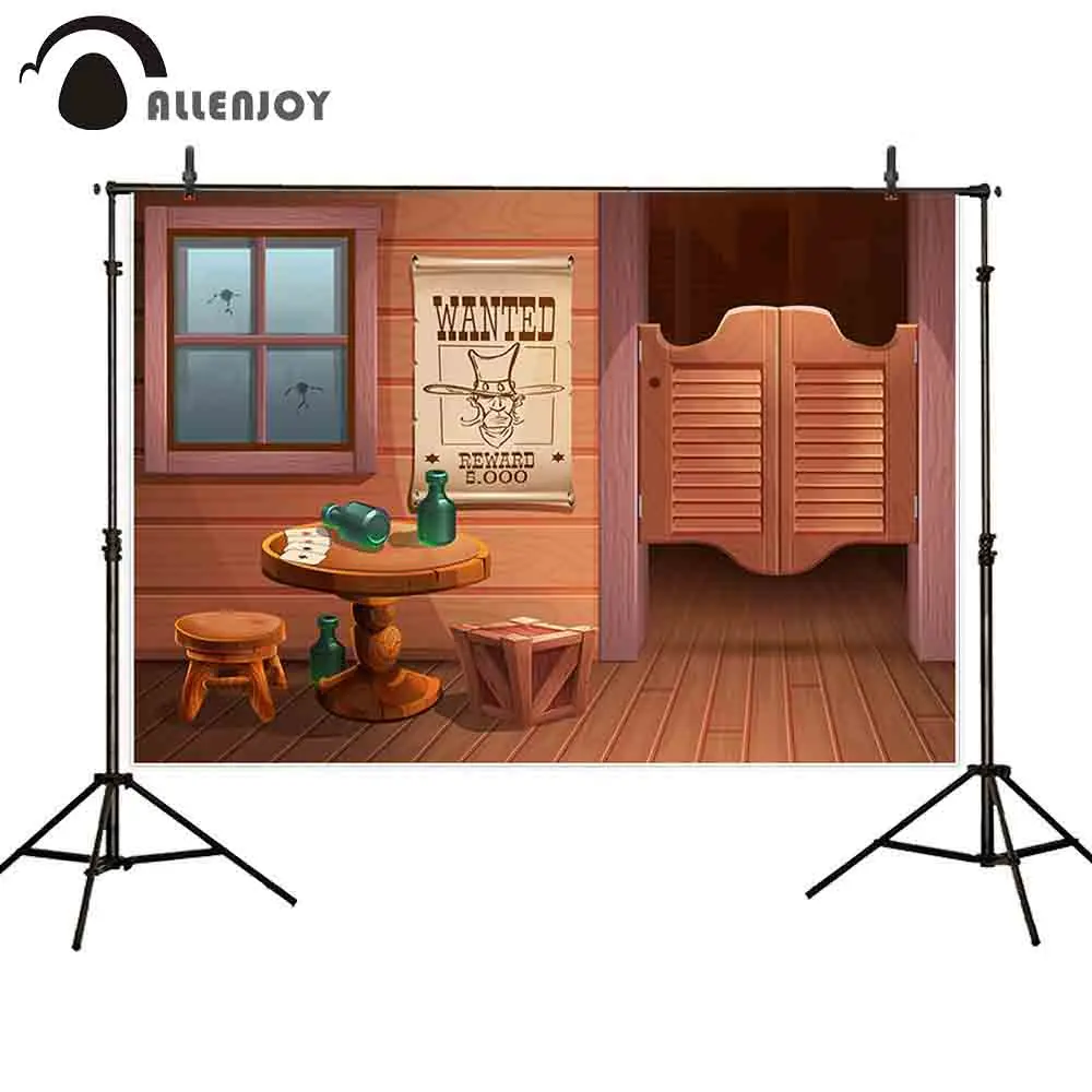 

Allenjoy photography backdrop western cowboy countryside bar wood background photo shoot props portrait photobooth