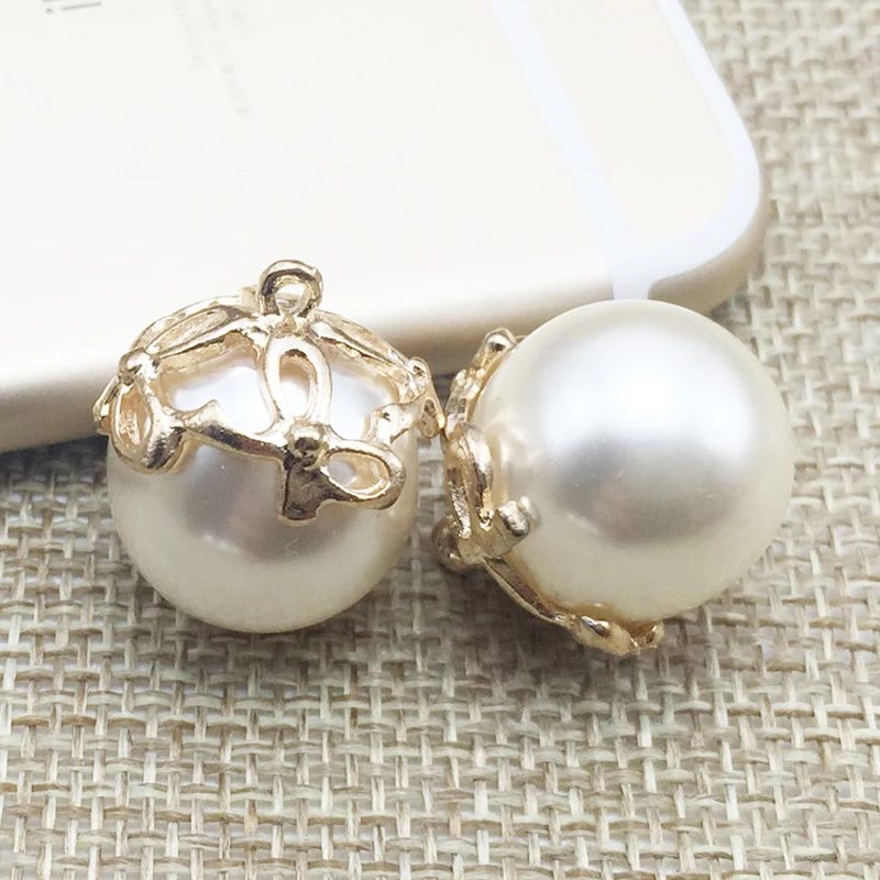 50pcs Pearl Pendant Strass Charms Wedding Brides Hair Clips Accessories Necklace Bracelet Floating Enamel Jewelry Drilling Decor | Дом и сад