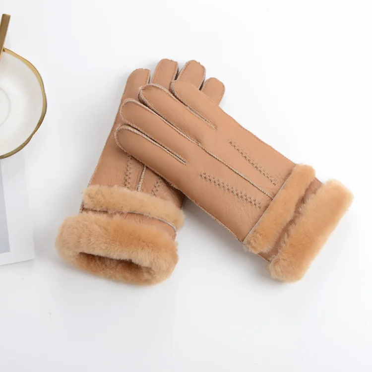 445656 новые модные перчатки из овечьей кожи зимние теплые женские велосипедные