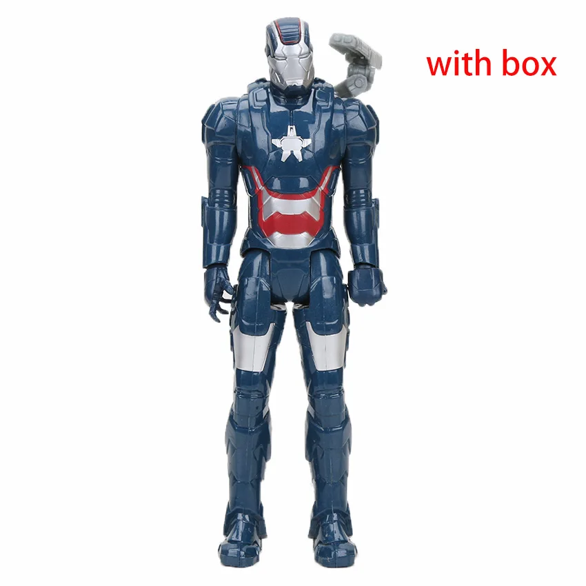 blue ironman box 30 см Бесконечность Войны Титанов герой серии танос Халк Бастер ПВХ Фигурки Мстители 3 фигурка Коллекционная модель куклы игрушки - Цвет: blue ironman box