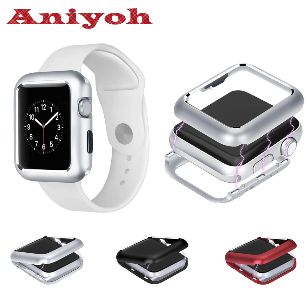 Aniyoh магнитные часы из нержавеющей стали чехол для Apple Watch 38 мм 42 мм. Стальные
