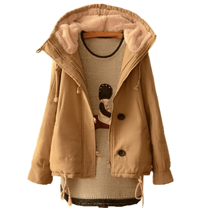 Зимние женские кашемировые ватные пальто с капюшоном женское повседневное