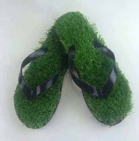 Новинка 2018 мужские шлепанцы с имитацией травы для мужчин летние пляжные на