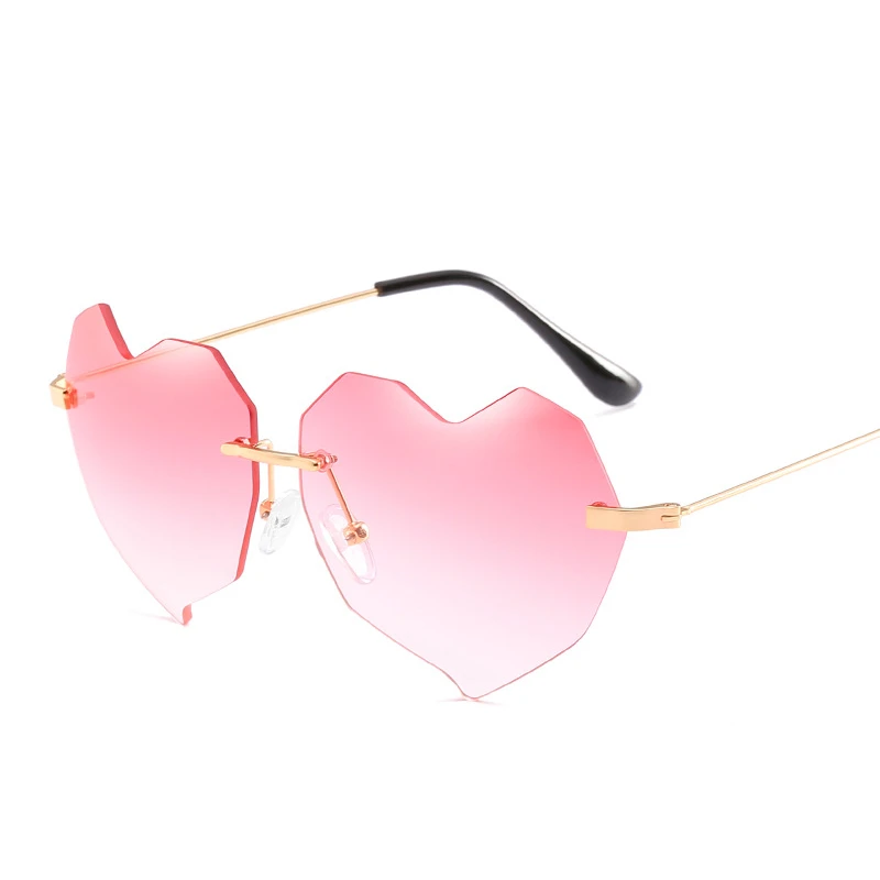 SUMONDY High-end Heart-Shaped Rimless Sunglasses Women Hipster Points Hippie Lover Gradient Clear Mirror Lens Sun Shades SU06 | Аксессуары