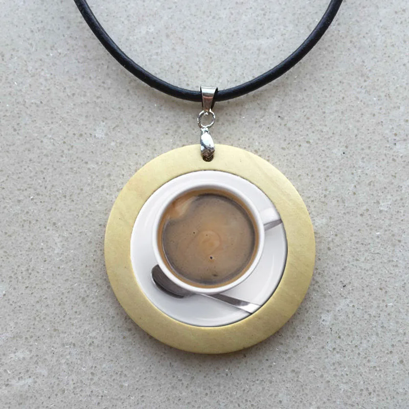 Кулон Любителя кофе Lover Подарок Коричневый и белый цвет ювелирные изделия