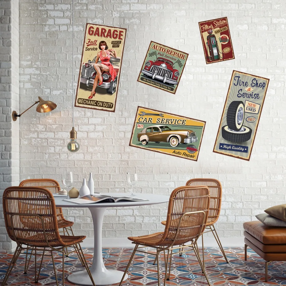 Постер для шин декоративные металлические дощечки винтажное украшение стены