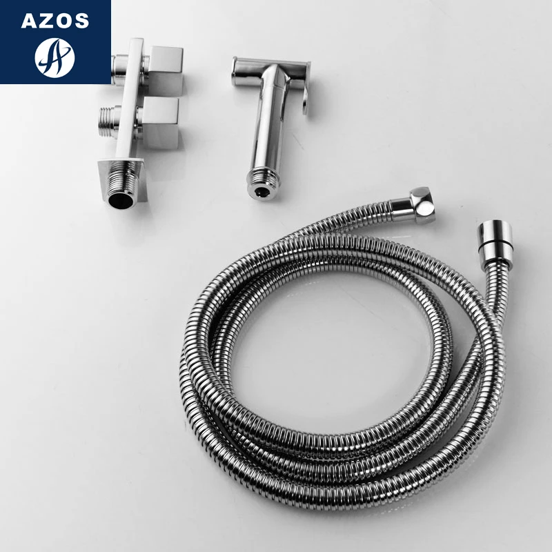 Azos Bidet Faucet Pressurized Sprinkler Head Brass Chrome Cold Water Two Function Toilet Wash Washing Machine Round PJPQ016 |
