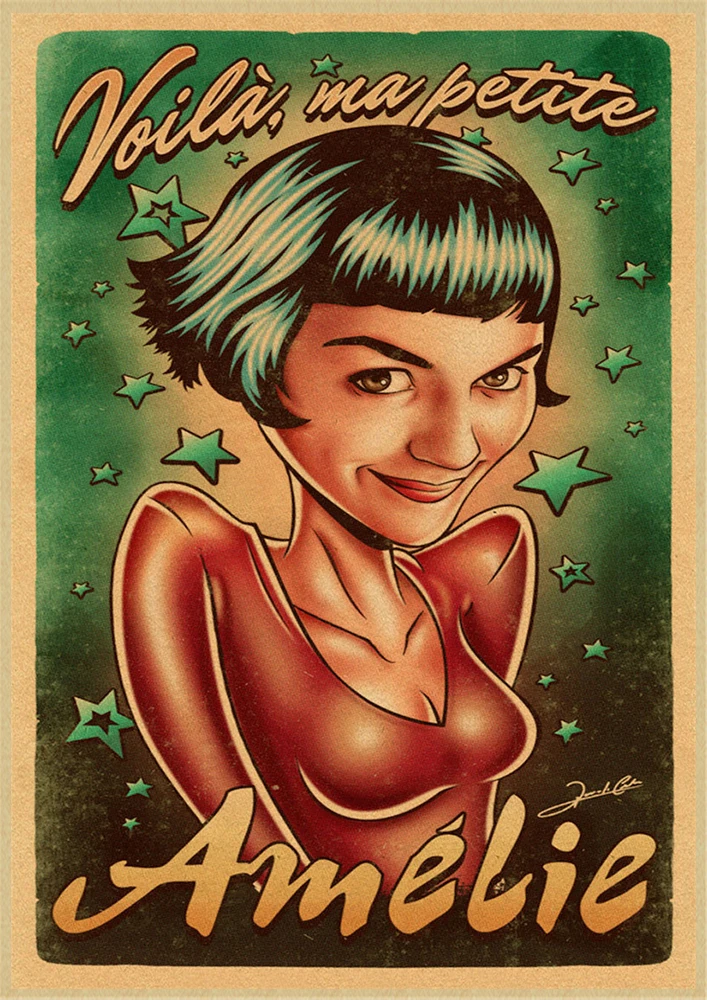 Классический фильм Amelie Ретро плакат, крафт-бумага настенная бумага настенные декоративные картины ВИНТАЖНЫЙ ПЛАКАТ - Цвет: Синий