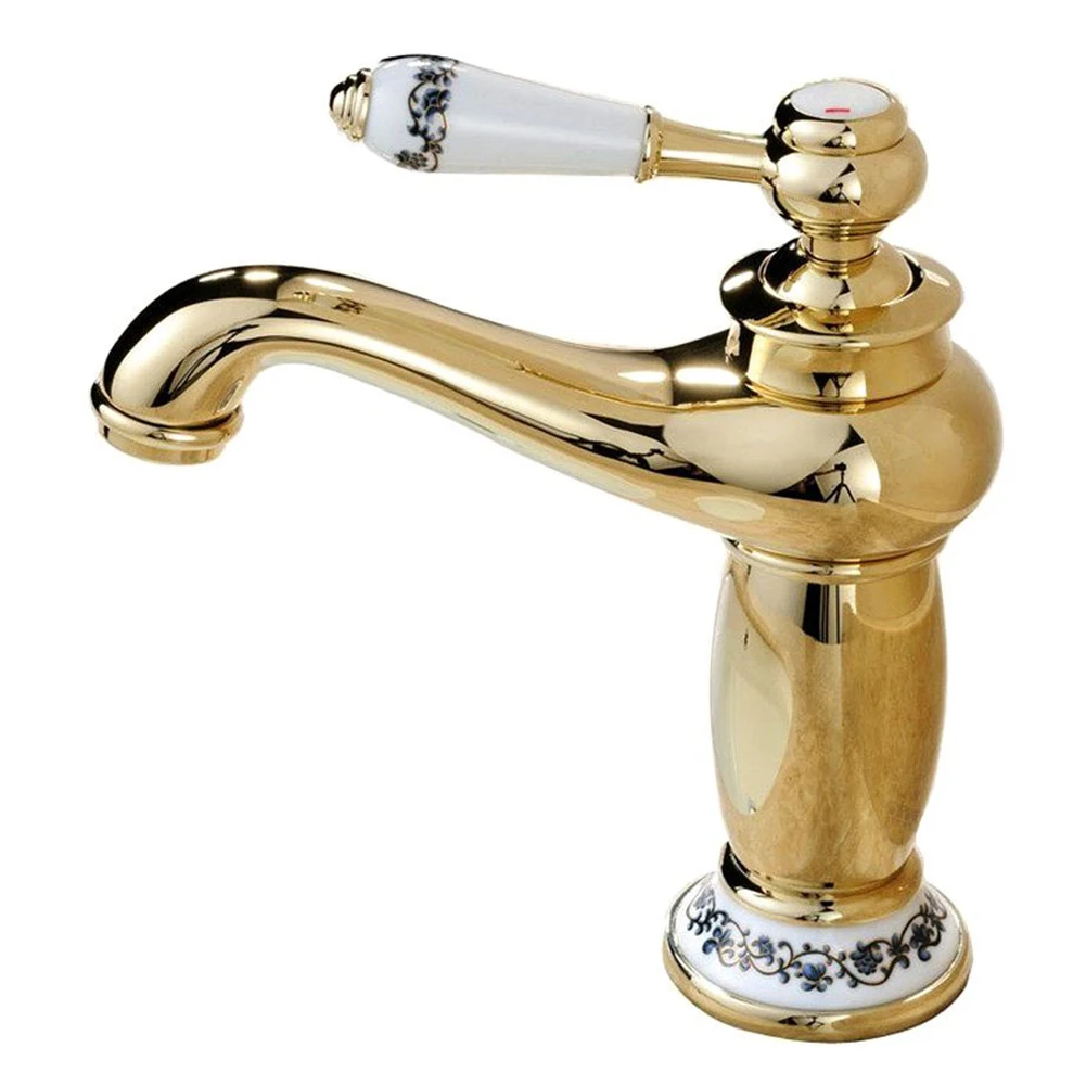 All copper ceramics Single Handle hole kitchen Washing basin chrome Faucet(Gold) | Обустройство дома