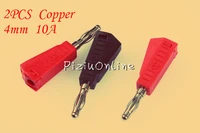2pcs yt200 brand new 4mm stackable nickel plated copper speaker banana plug connector test probe binding post free shipping
