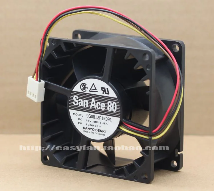 Вентилятор охлаждения сервера Sanyo Denki 9G0812PK1K091 DC 12V 1.8A 80x80x38 мм