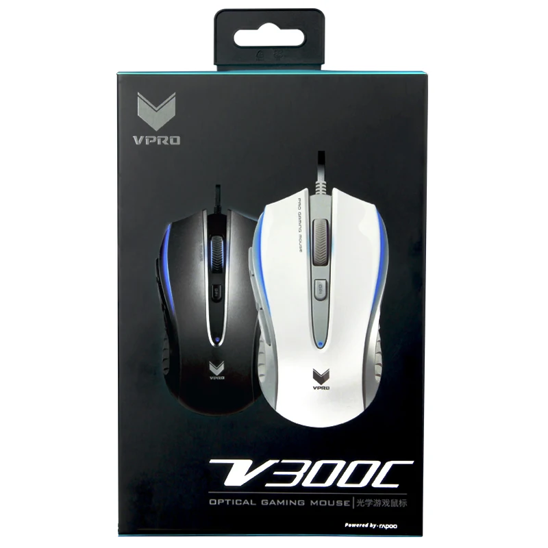 RAPOO V300C оптическая игровая мышь USB Проводная от 800 3000 точек/дюйм игровой мыши