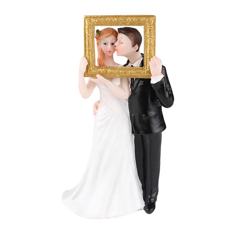Забавные Свадебные парные украшения для торта статуэтки дома из смолы свадебные
