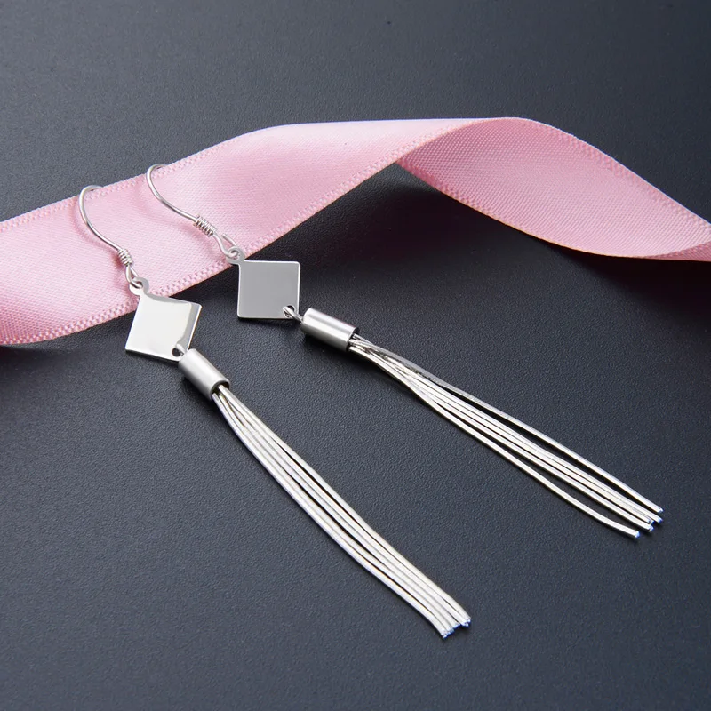 Оригинальные серьги аксессуары длинные из стерлингового серебра S925 пробы