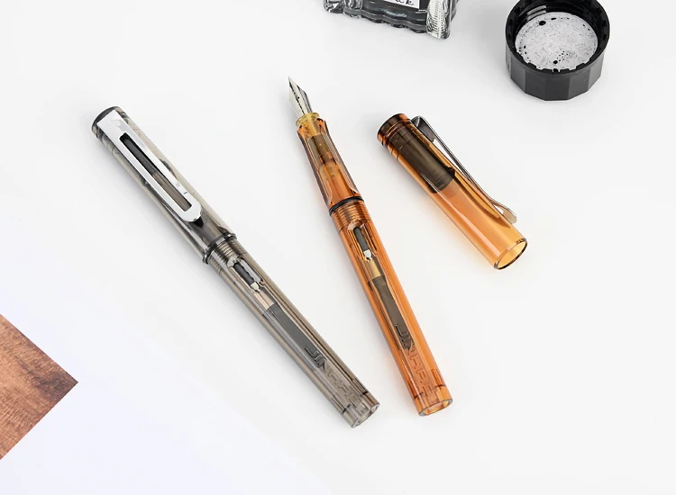 Jinhao 599, прозрачный, 6 цветов, Студенческая авторучка, для школы, офиса, бизнеса, каллиграфия, чернильные ручки, канцелярские принадлежности