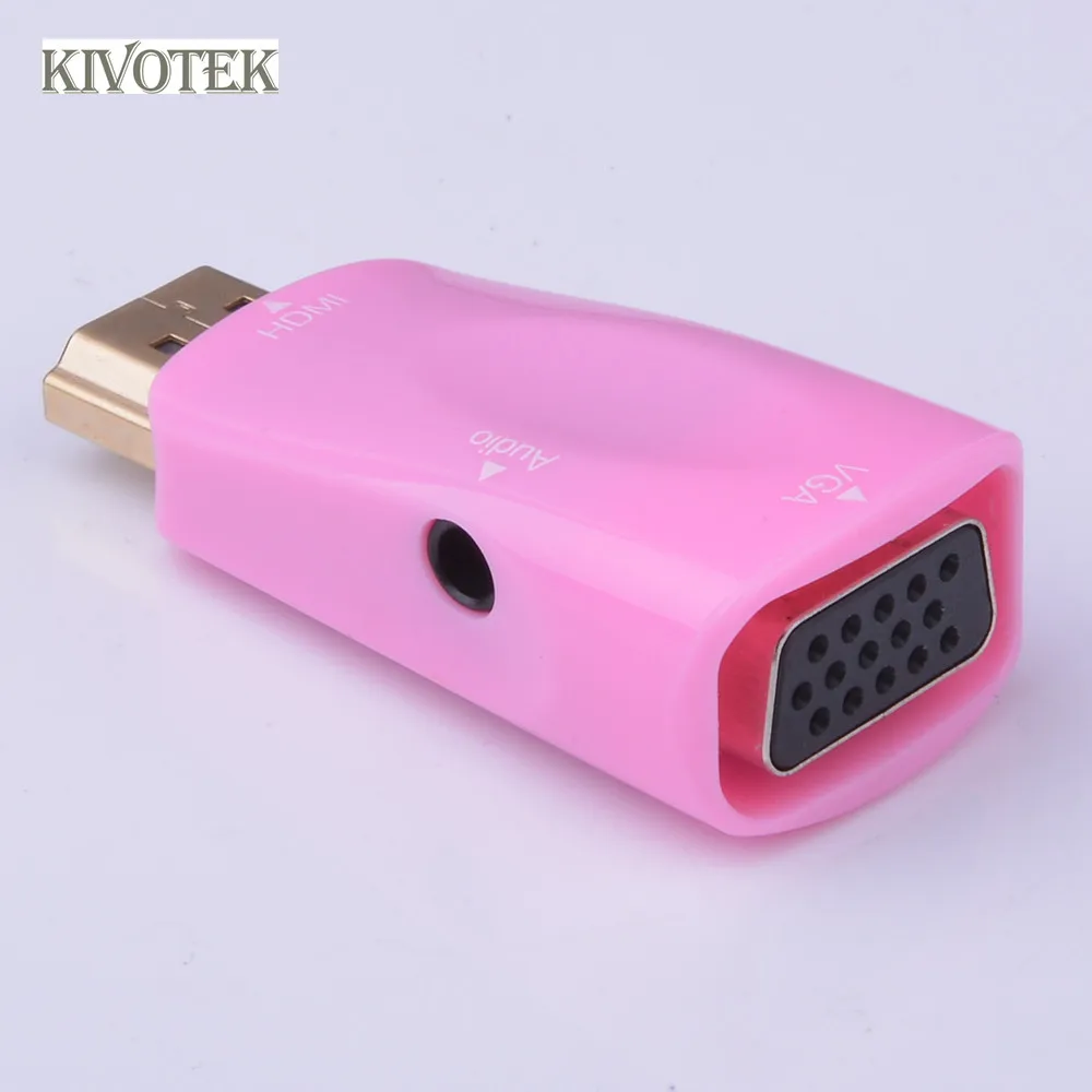 Kivotek 10 шт./лот HDMI Мужской к ПК VGA Женский адаптер полный цифровой сигнала в