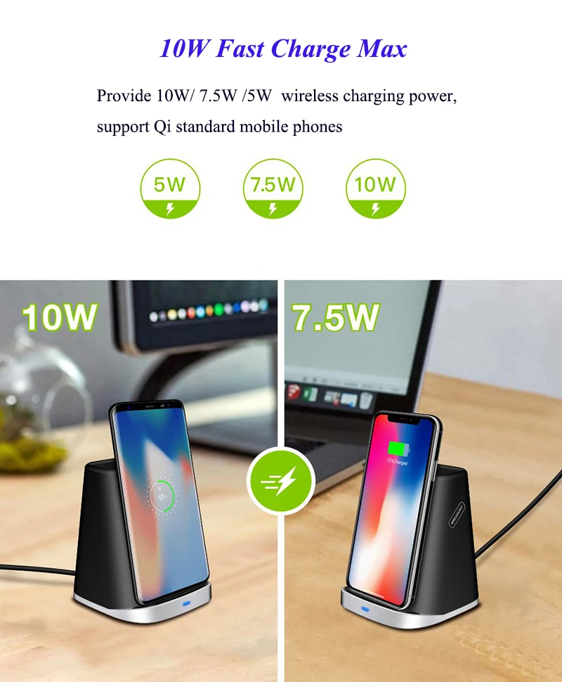 Brush Pot Fast Charging Holder Riggler Qi Wireless Charger Stand for Huawei Mate20Pro Iphone XS XR X 8 Plus | Мобильные телефоны и