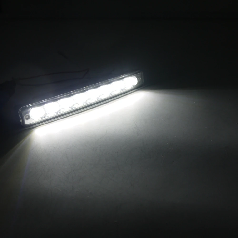 Eonstime белые универсальные отражатели 2 шт мощностью 12V для автомобилей, 8 LED огней, DRL вождения освещают днем, LED Light Head Lamp Super+ выключает световые особенности