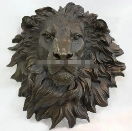 Огромная плоская бронзовая скульптура с головой льва статуя искусство подвесная