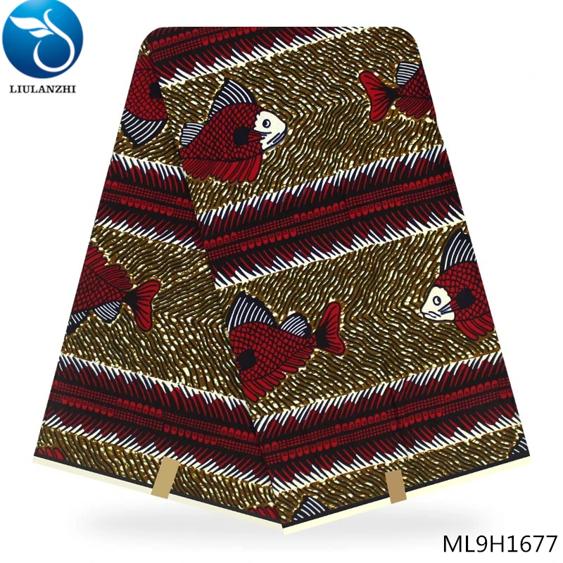 ML9H1677 LIULANZHI guangzhou восковая печатная ткань настоящий голландский воск ткань хлопок для африканской одежды ML9H1676-1687 - Цвет: ML9H1677