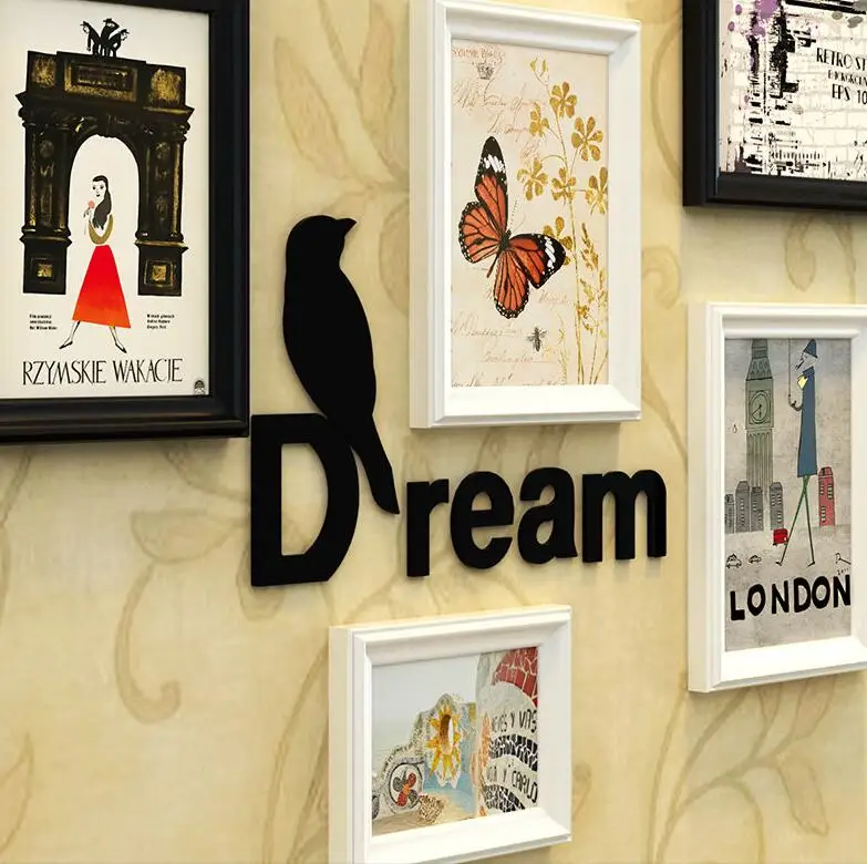 Mediterranean Style 11 pcs/set Wooden Photo Frame Vintage Black White Blue Picture Frames Wall Creative Collage Set | Дом и сад