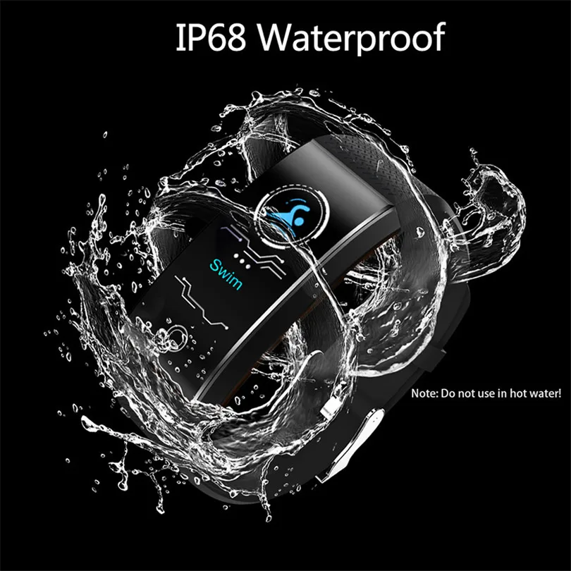 Смарт браслет с пульсометром шагомер водонепроницаемый IP68 смарт кровяное