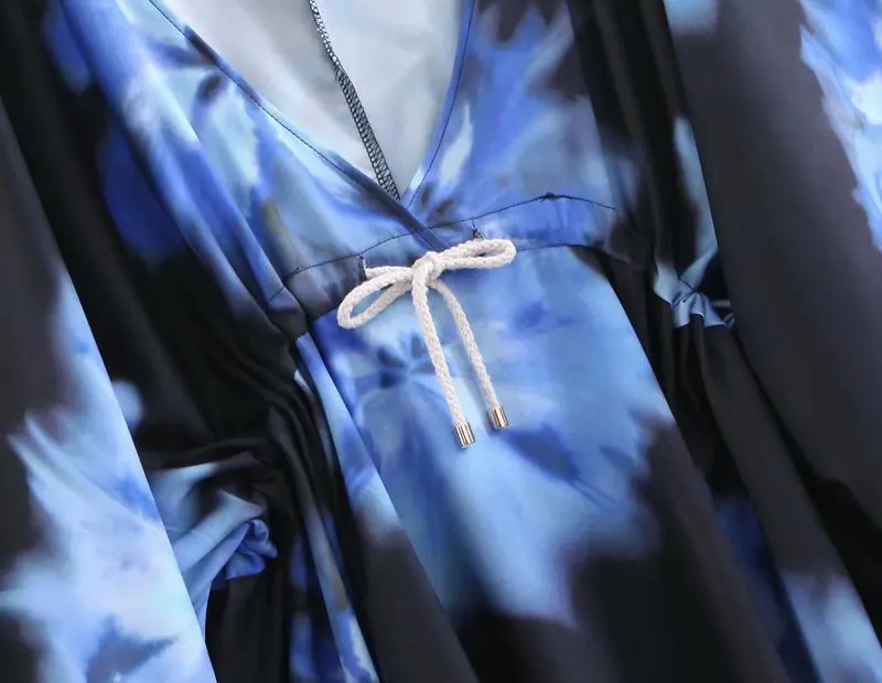 New arrival XZ55-1956 European and American fashion tie-dye printing v-neck blouse | Женская одежда