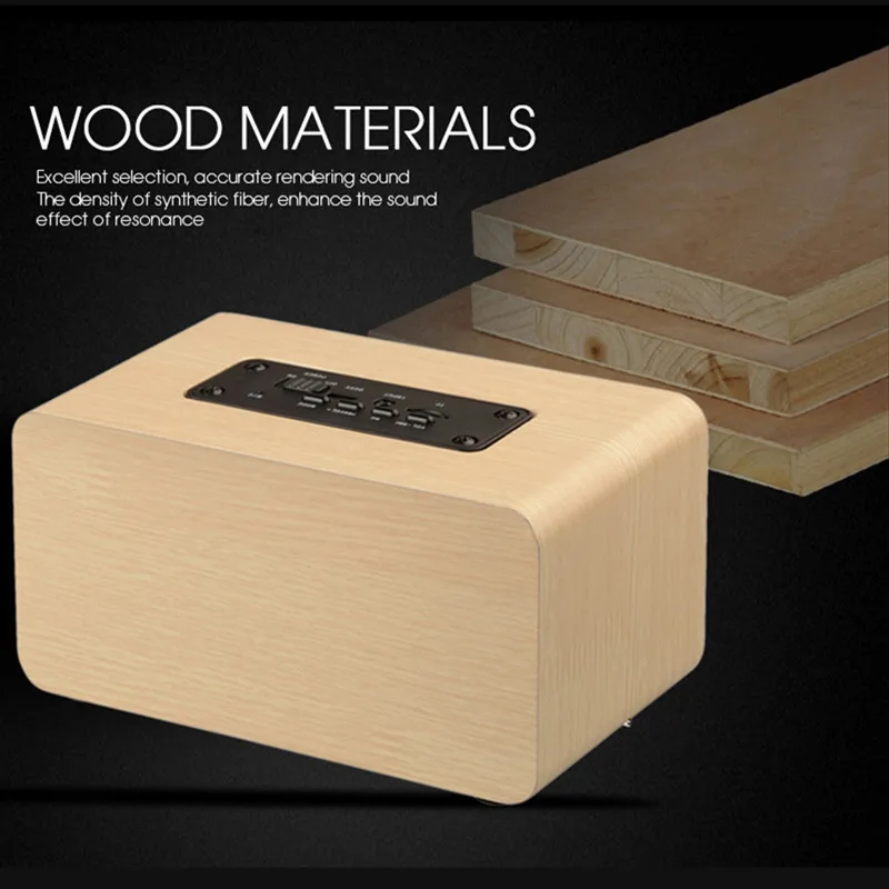 TOPROAD деревянная Беспроводная bluetooth колонка портативная HiFi двойная ударные басы