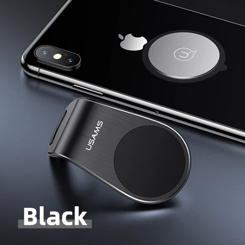 Black Магнитный автомобильный держатель для телефона USAMS, держатель для iPhone XS Max samsung L, магнитный держатель для сотового телефона Xiaomi - Цвет: Black