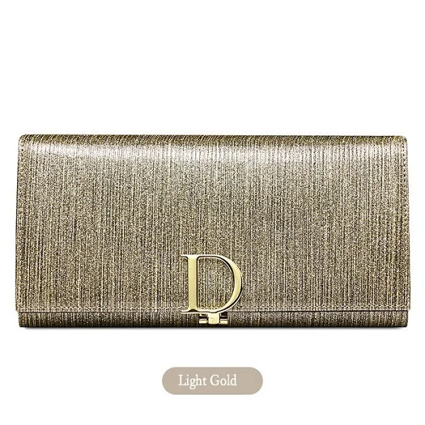 Light Gold Модный женский кошелек, двойной длинный кошелек, кошелек из натуральной кожи, Большой Вместительный женский кошелек, Женская сумочка, сумка для кредитных карт - Цвет: Light Gold