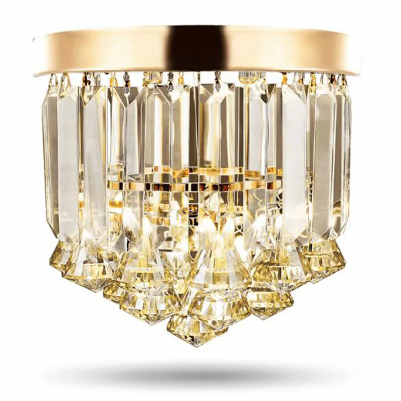 Современный и Роскошный прозрачный/шампань crystal K9 led E14 потолочный светильник для