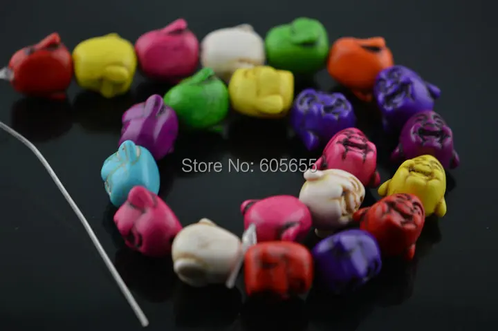 

20mm Bright Mix Color Carved Buddha Stone Loose Beads