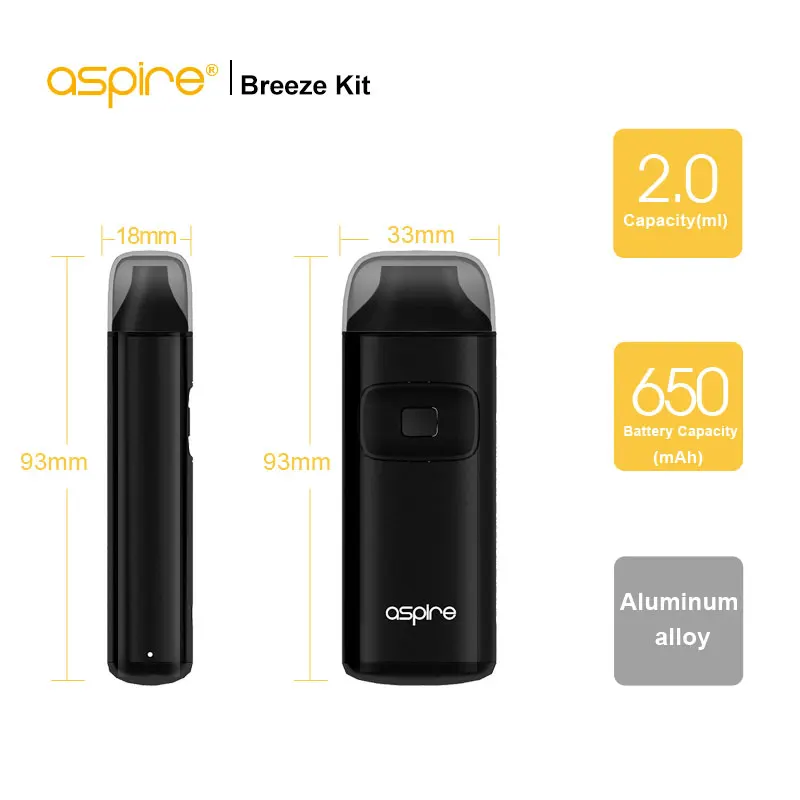 Aspire Breeze комплект все в одном ручка электронная сигарета 2 мл стартовый набор с