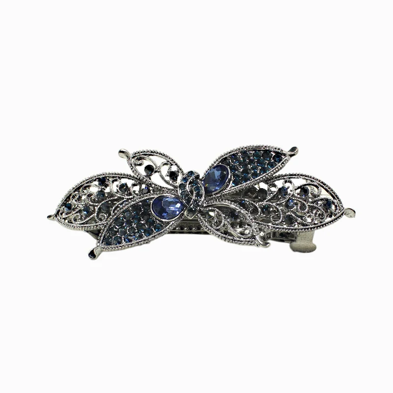NO60 Blue Crystal Роскошный Кристалл заколка для волос опал лист смолы цветок головные уборы ювелирные изделия OL для женщин девочек элегантные заколки аксессуары для волос шпилька - Цвет: NO60 Blue Crystal