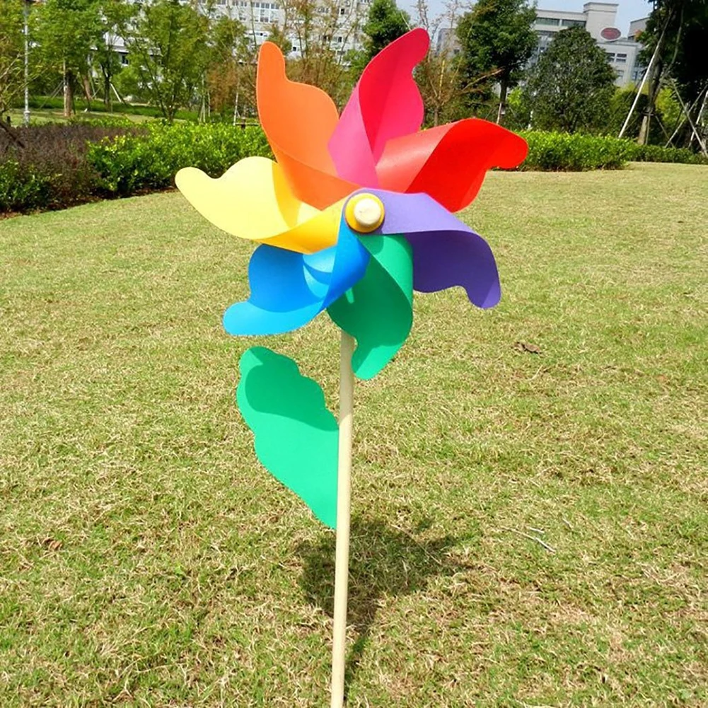 Деревянный полюс ветряная мельница Радуга Pinwheel детские игрушки Классические сад