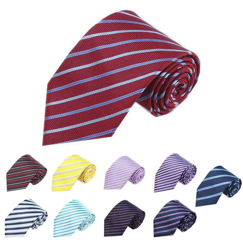 

New Classic Striped Jacquard Woven 100% Silk Men's Tie Party Necktie 10Color