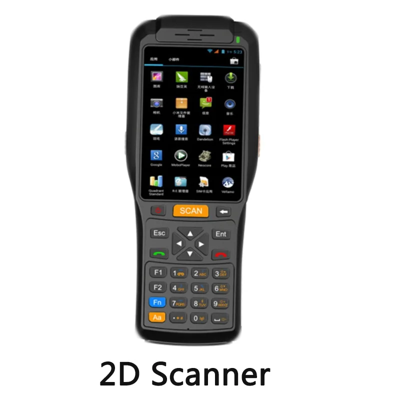 2D laser barcode Беспроводной 4G мини Android портативный POS терминал с термопринтером NFC Bluetooth сканер баркода на андроиде считыватель Wifi карманный персональный компьютер с GPS - Цвет: 2D laser barcode