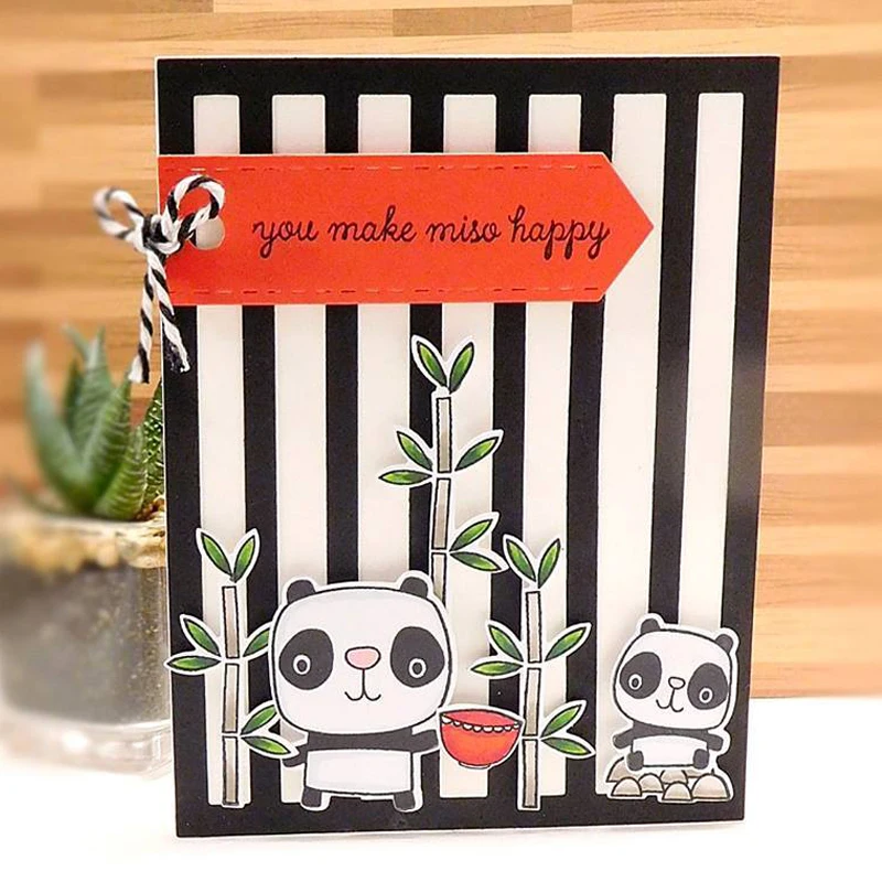 Набор прозрачных силиконовых штампов Happy Pandas для скрапбукинга DIY/фотоальбома